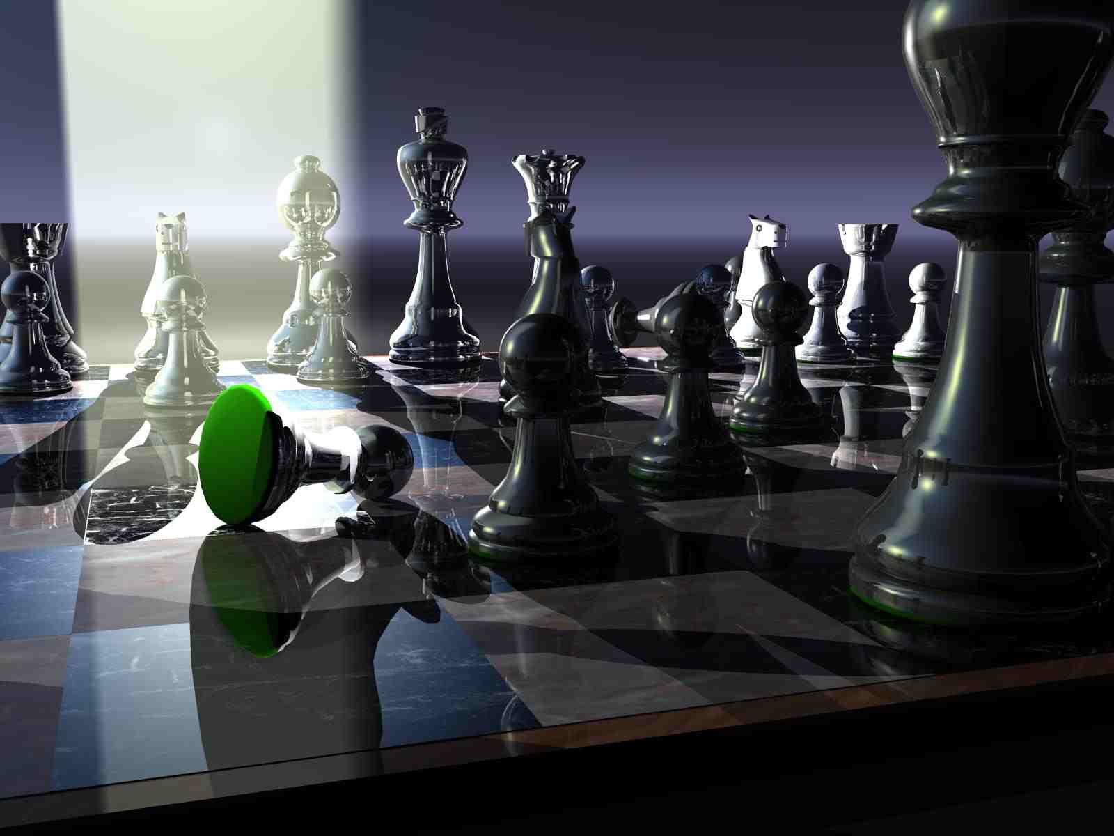 Photo:  1600x1200 Wallpaper 3D chess